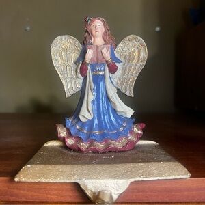 Vintage Cedar Creek Christmas Collection Angel Stocking Hanger Cast Iron In Box